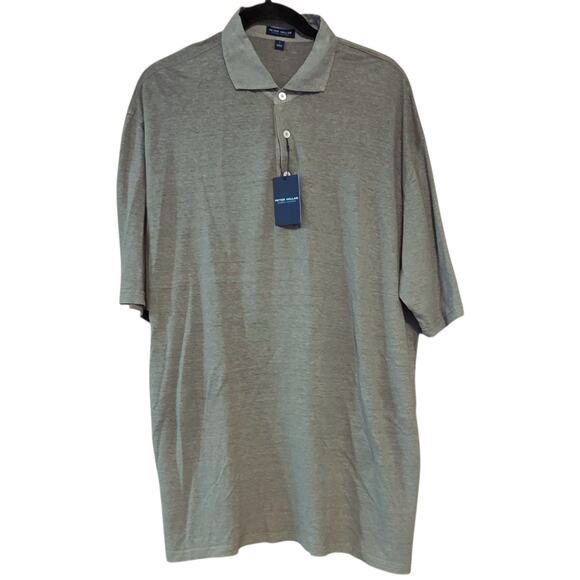 Peter Millar Crown Crafted Greystone Linen Short Sleeve Polo Shirt Sz L NWT - Picture 6 of 9